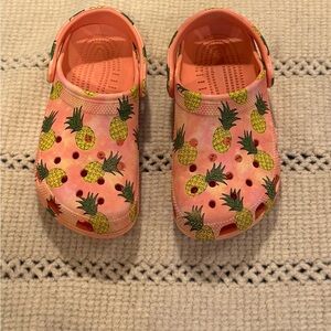 CROCS Kids Pineapple Sandals - Coral and Yellow